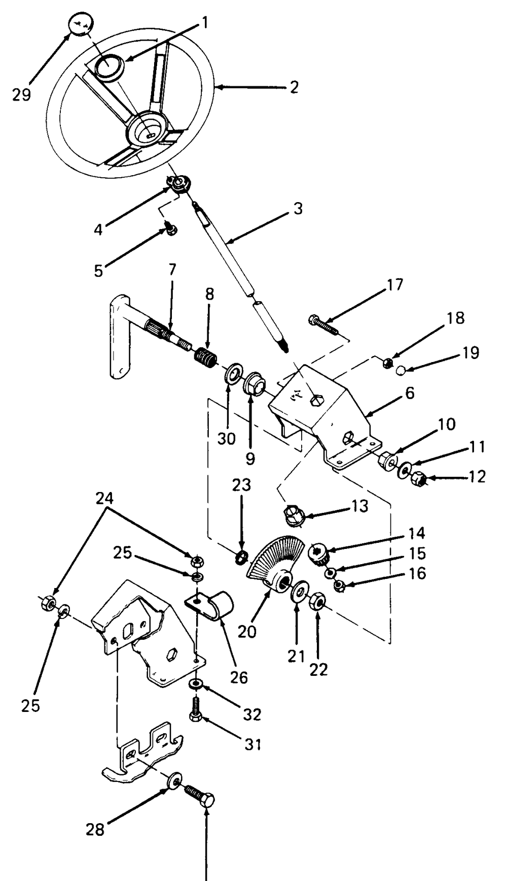 Steering Diagram and Parts List for 1015 126001-207400-130200100-131200D100-138200100-139200100 Cub Cadet Lawn Tractor